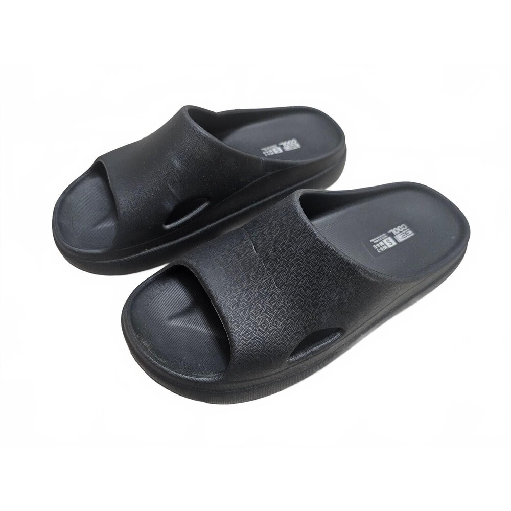 32 Degrees Cushion Slide Sandals Lightweight Black Small (W6-7 M4-5)